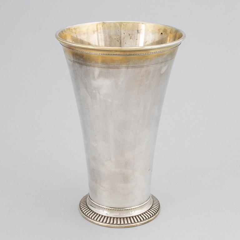 A Swedish Silver Beaker or Vase, mark of CG Hallberg, Stockholm 1953.