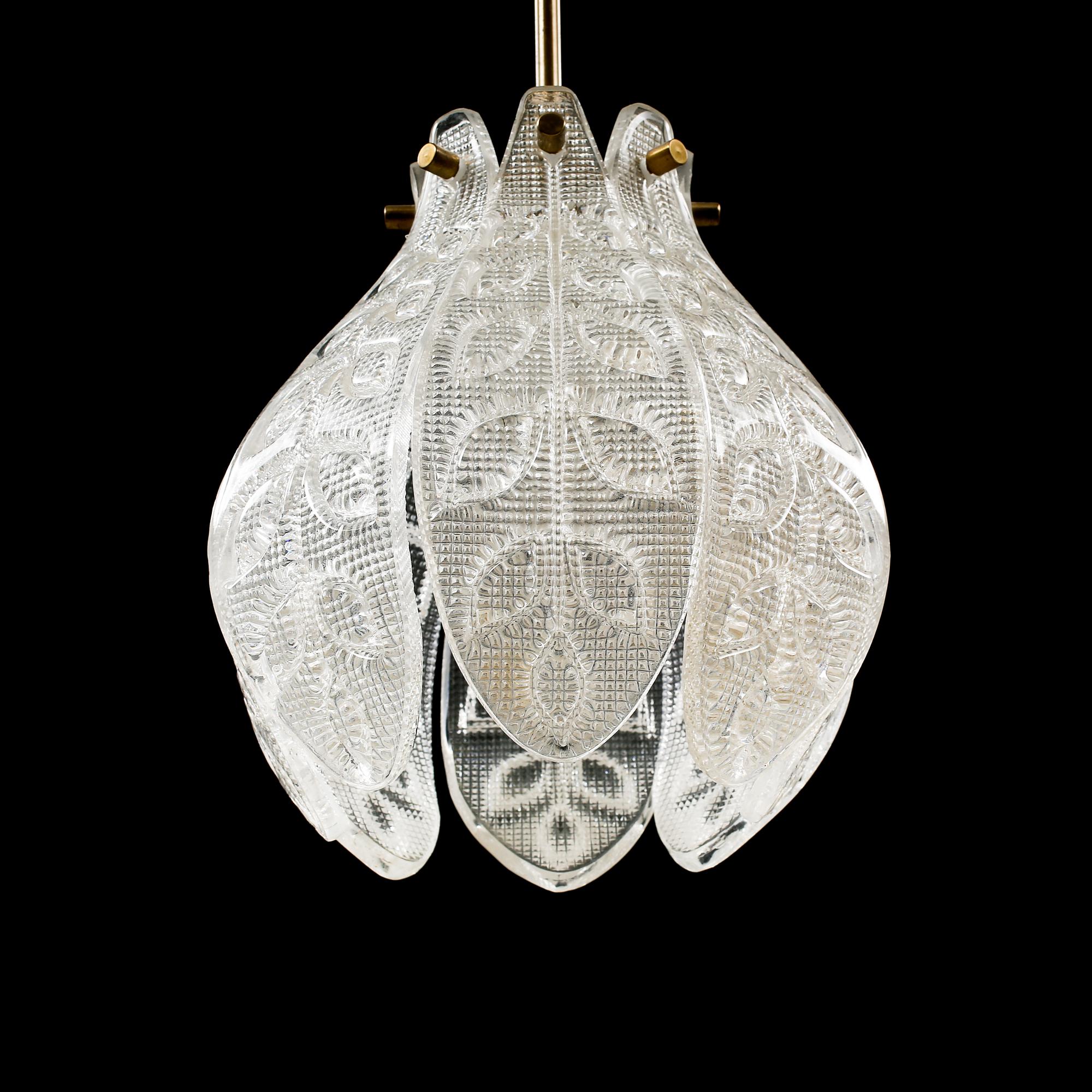 TAKLAMPA, Orrefors, omkring 1900-talets mitt, höjd ca 48 cm.