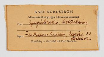 Karl Nordström, charcoal, signed and dated 1918.