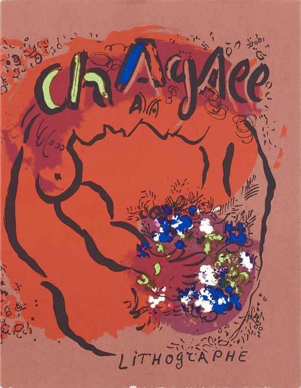 MARC CHAGALL, Bok (4 vol) med 28 litografier (inkl omslag) varav 21 i färg, textsid (franska), 1960 - 1974.