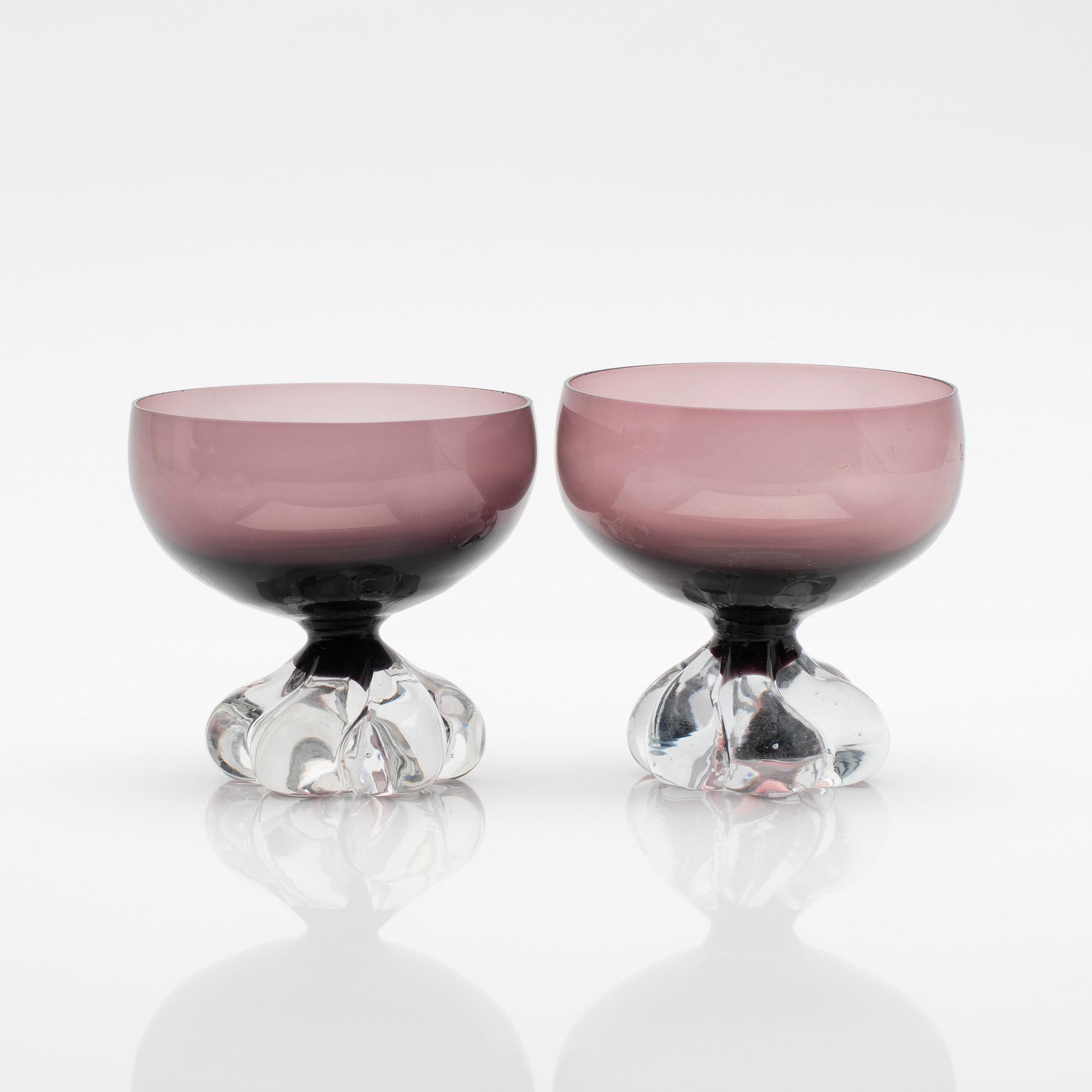 Bo Borgström, 9 stycken cupglas för Åseda glasbruk.