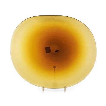 A Paolo Venini amber coloured 'Inciso' glass dish, Venini, Murano, Italy 1950's.