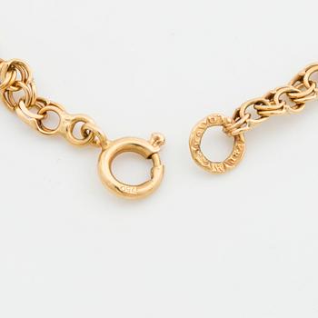 HALSKEDJA 18K guld bismarck-länk, doserad,  Köping 1961.