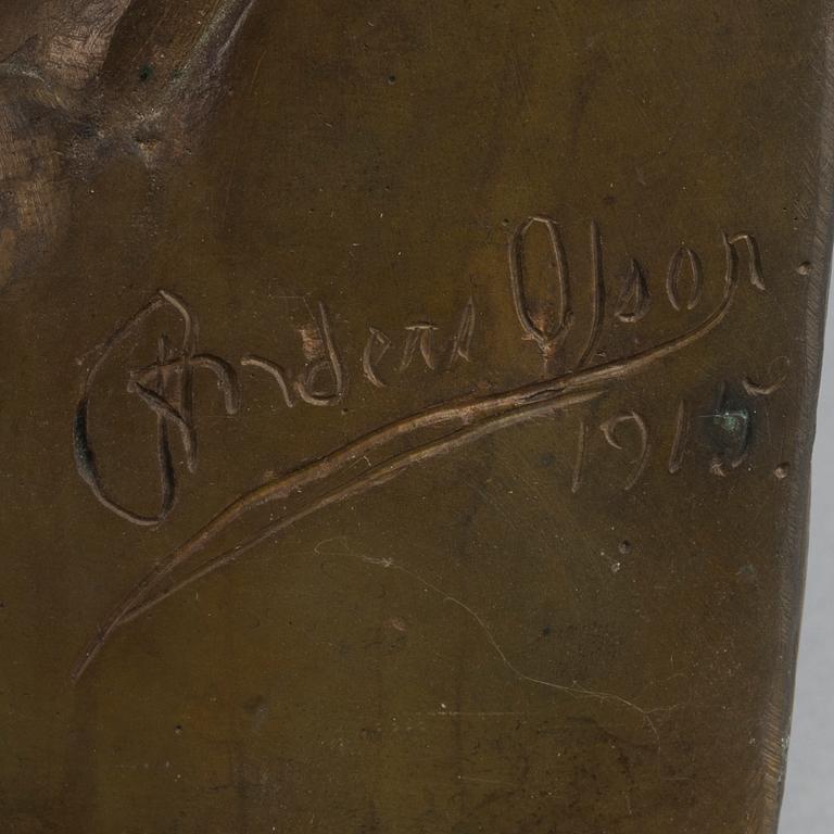 ANDERS OLSON, sculpture signed and dated 1915.