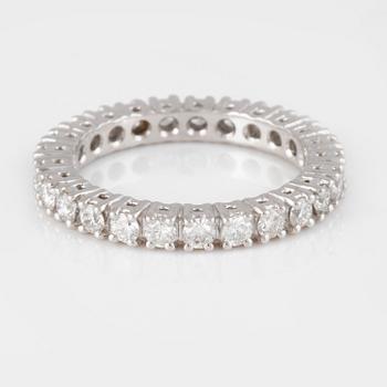 RING, 18K vitguld med briljantslipade diamanter ca 1.10 ct. Vikt 3,6 gram.