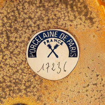 Bordslampor, ett par, Porcelaine de Paris, Frankrike, 1900-talets andra hälft.