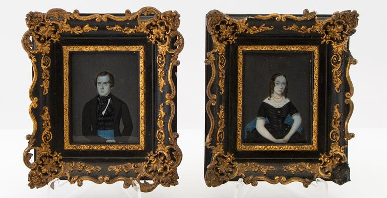 Unknown artist, first half of the 19th century, Portrait of a couple.