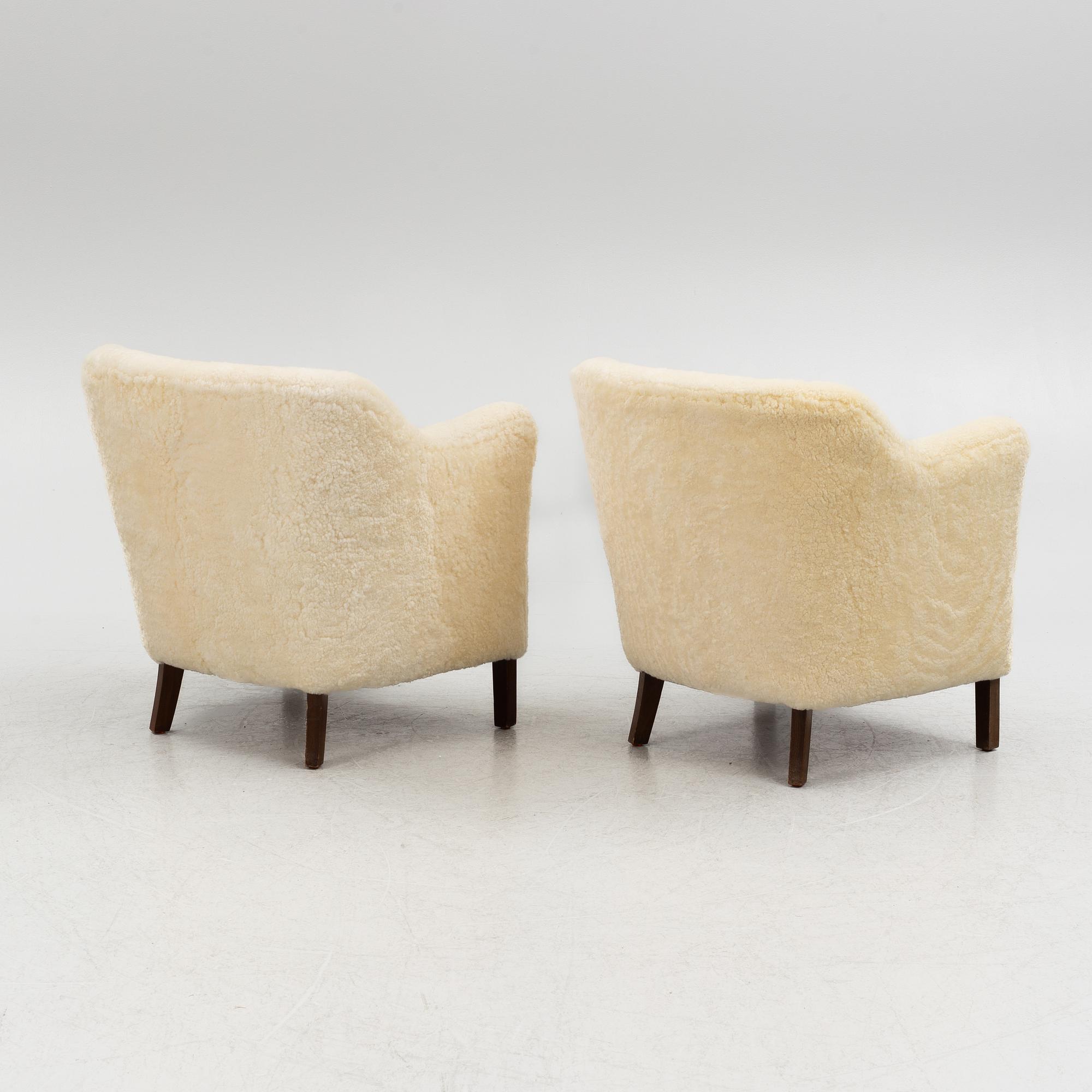 Danish Modern, fåtöljer, ett par, 1900-talets mitt.