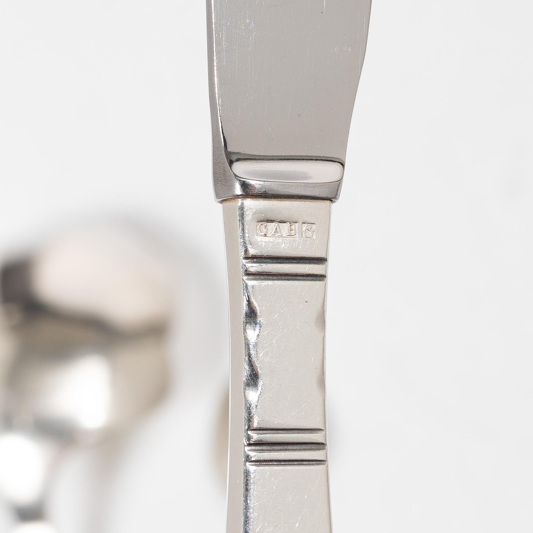 Jacob Ängman, a 49-piece silver cutlery service, 'Rosenholm', GAB, Eskilstuna, 1975-79.