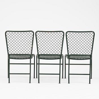 Josef Frank, trädgårdsstolar, nio stycken, modell 591, Firma Svenskt Tenn.