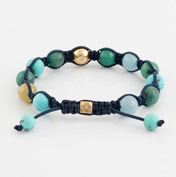 Shamballa jewels, armband, med stenpärlor och briljantslipad diamant.