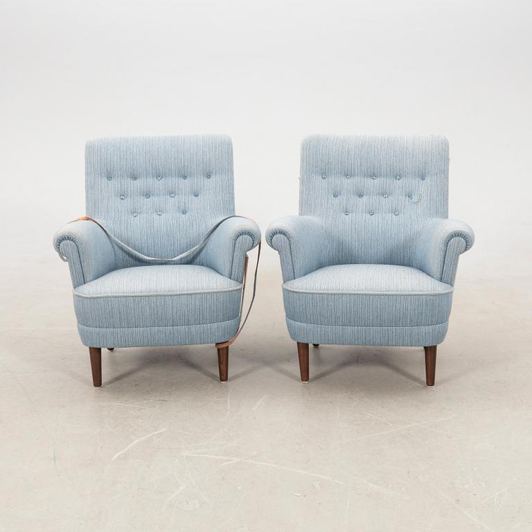 Carl Malmsten, a pair of armchairs, "Hemmakväll", late 20th century.