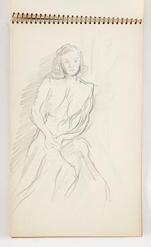 Lotte Laserstein, 3 skissböcker med blyertsteckningar.