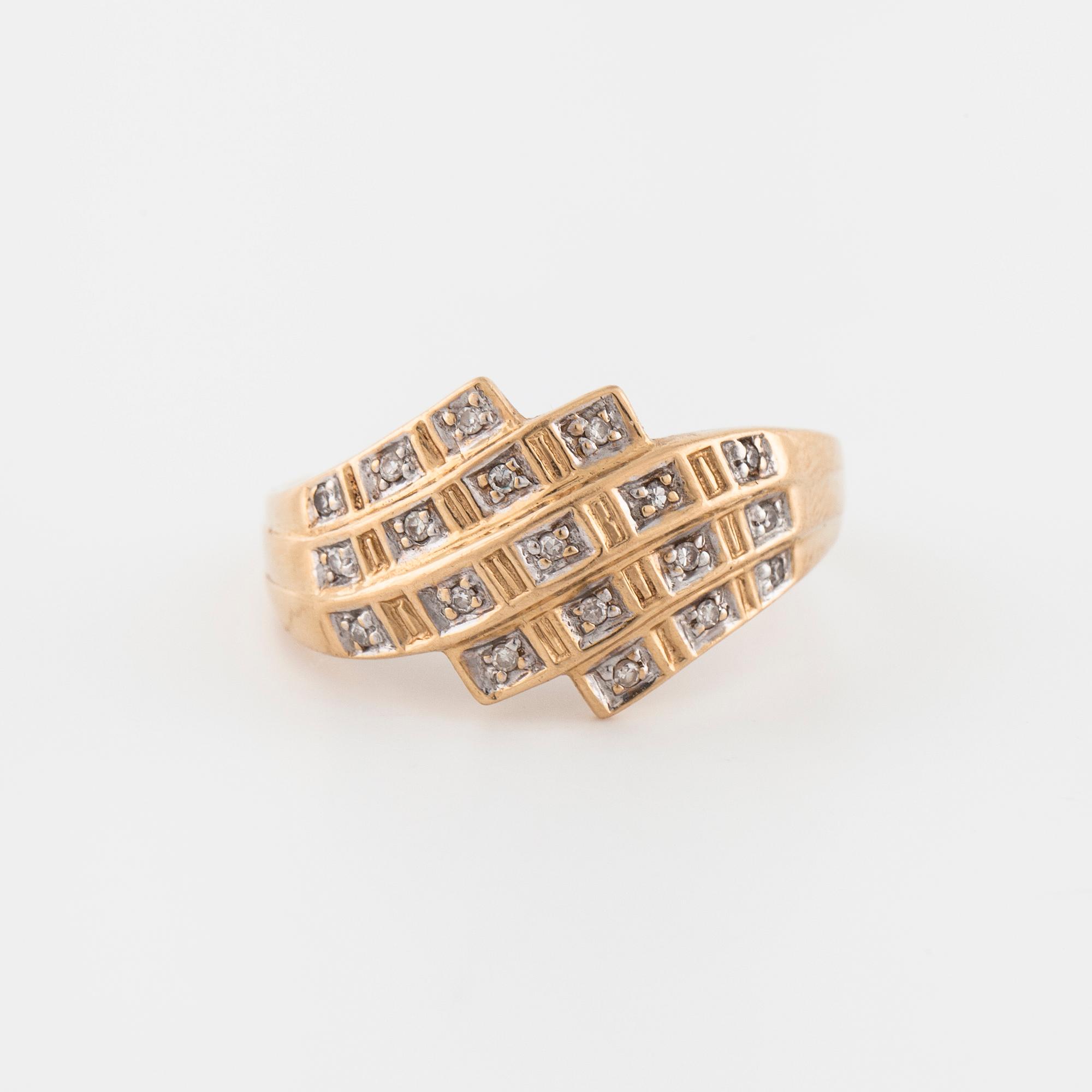 A single cut diamond ring.