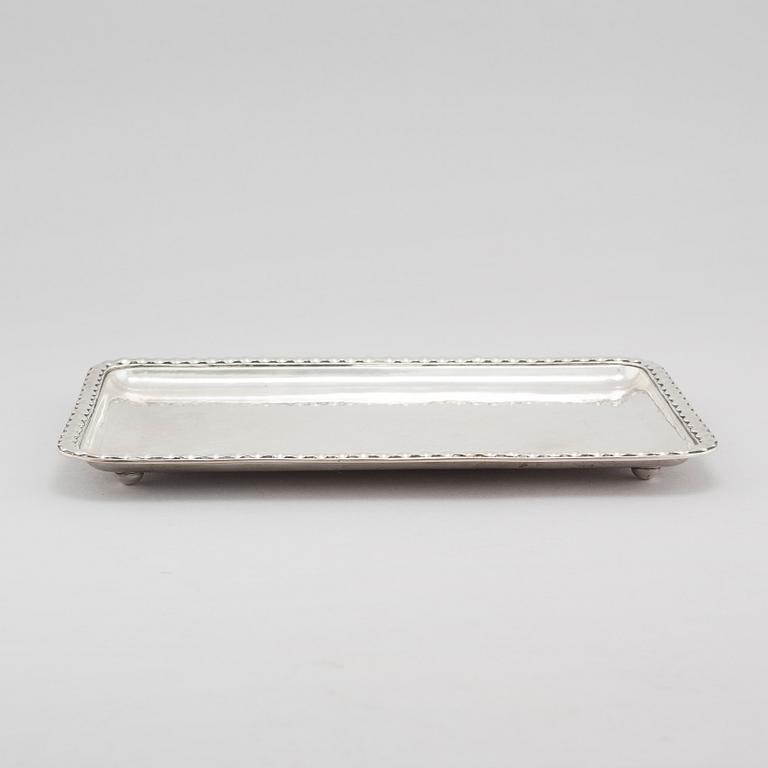 A serving tray in silver, By K Andersson in Stockholm, 1917. Weight 466 g.