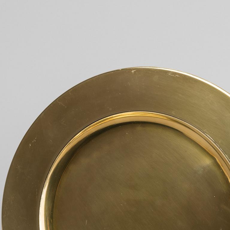 6 pcs of brass plates, late 20th century,