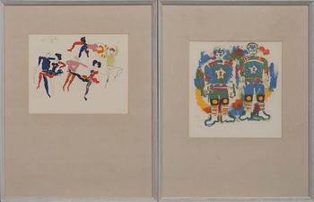 SVEN X:ET ERIXSON, färglitografi ur Aniara 4 st. Signerade och numrerade.