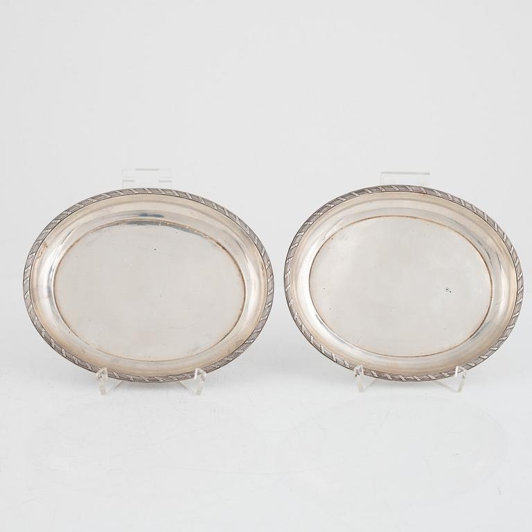 A pair of sterling silver dishes, mark of Wiwen Nilsson, Lund 1948.