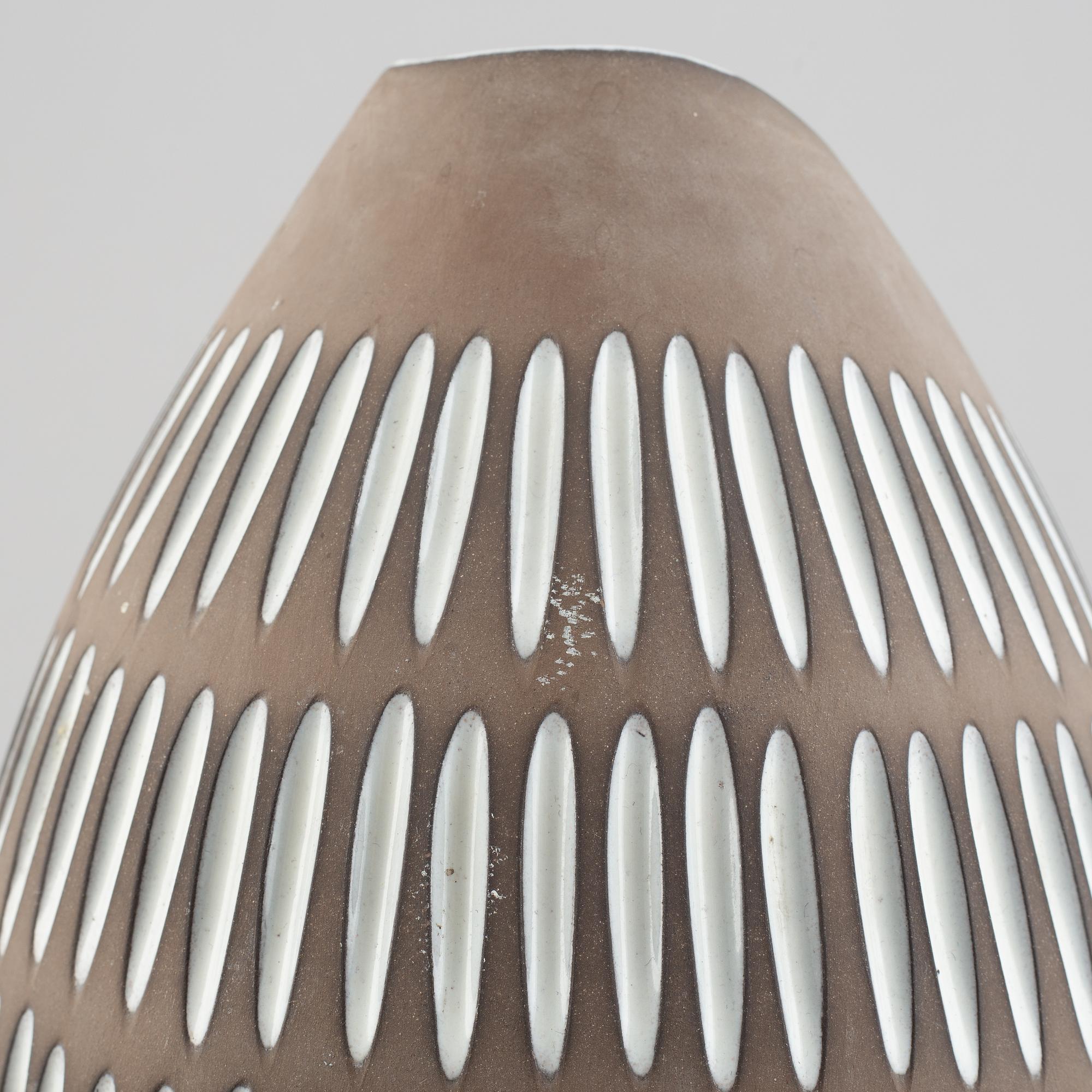 Ingrid Atterberg, floor vase, "Negro", Upsala Ekeby, 1953-1958.