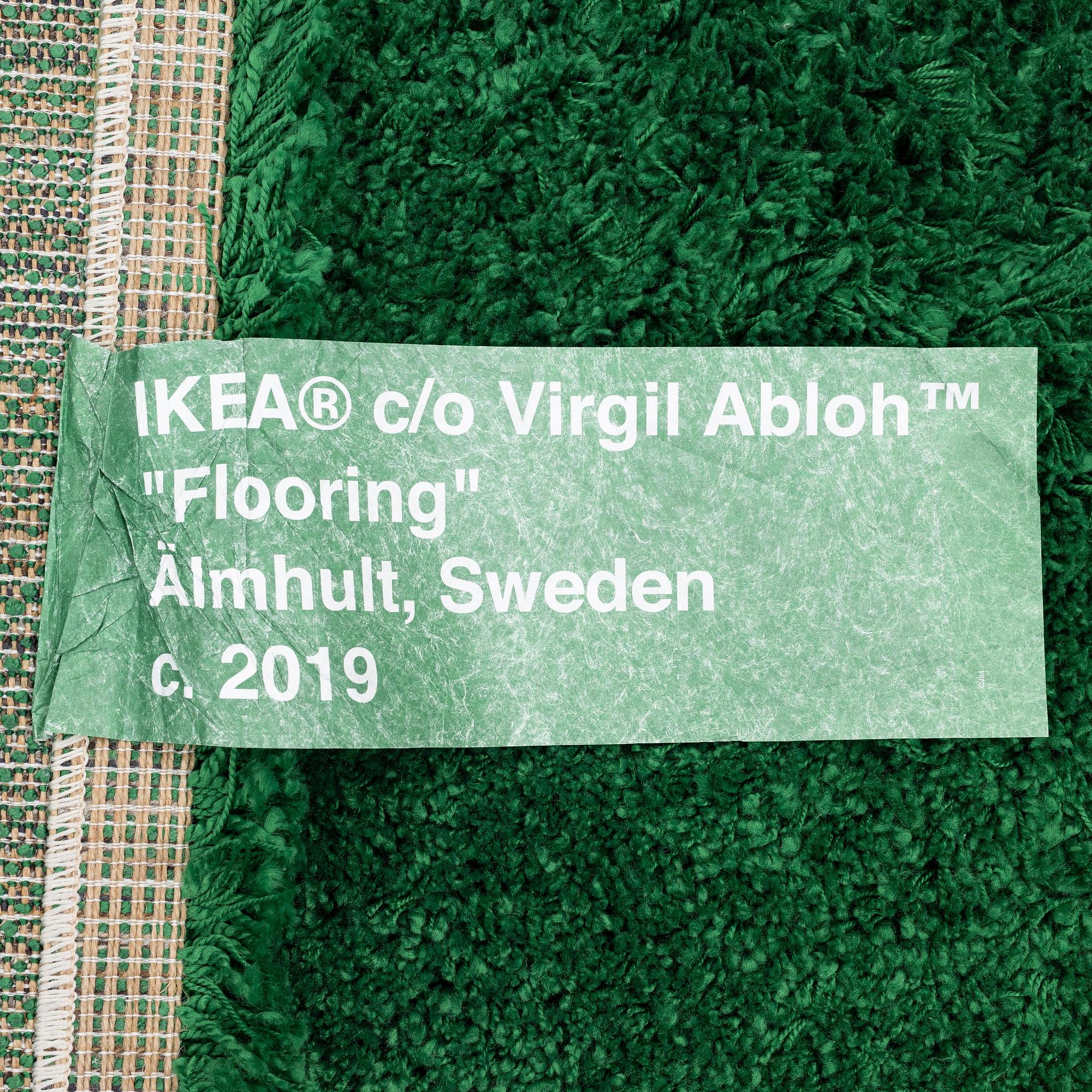 Virgil Abloh, matta, "Wet Grass", Ikea, ca 195 x 133 cm.