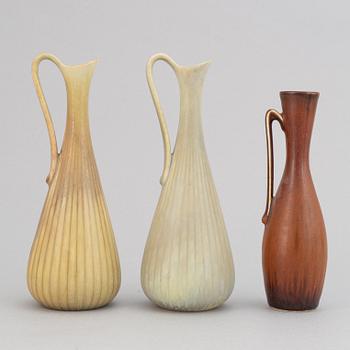 Gunnar Nylund, a set of five stoneware vases/jugs for Rörstrand.