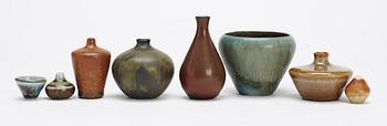 MINIATYRER, 8 st, keramik, Bl.a. Bertil Lundgren och Gunnar Nylund, Rörstrand.