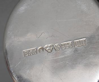 BÄGARE, 9 st (8+1), sterlingsilver, SKK, Stockholm, 1960-/70-tal. Total vikt ca 553 gram.