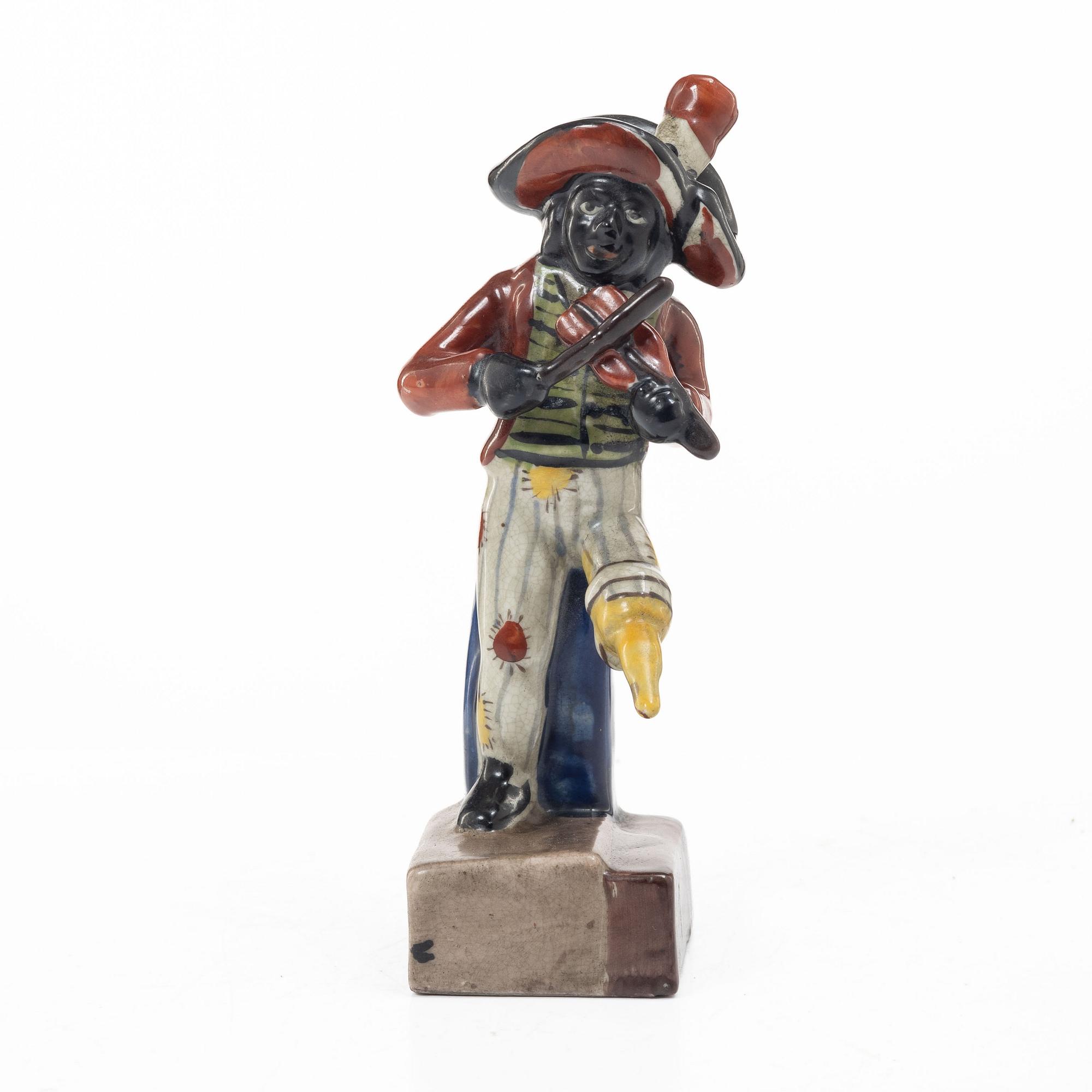 Figurin, porslin, föreställande Billy Waters, England, 1800-tal.