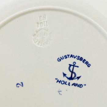 WILHELM KÅGE, servisdelar, 34 st, flintgods, "Holland", Gustavsberg.