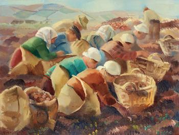 12. Gerhard Wihlborg, "Potatisplockare" (Picking Potatoes).