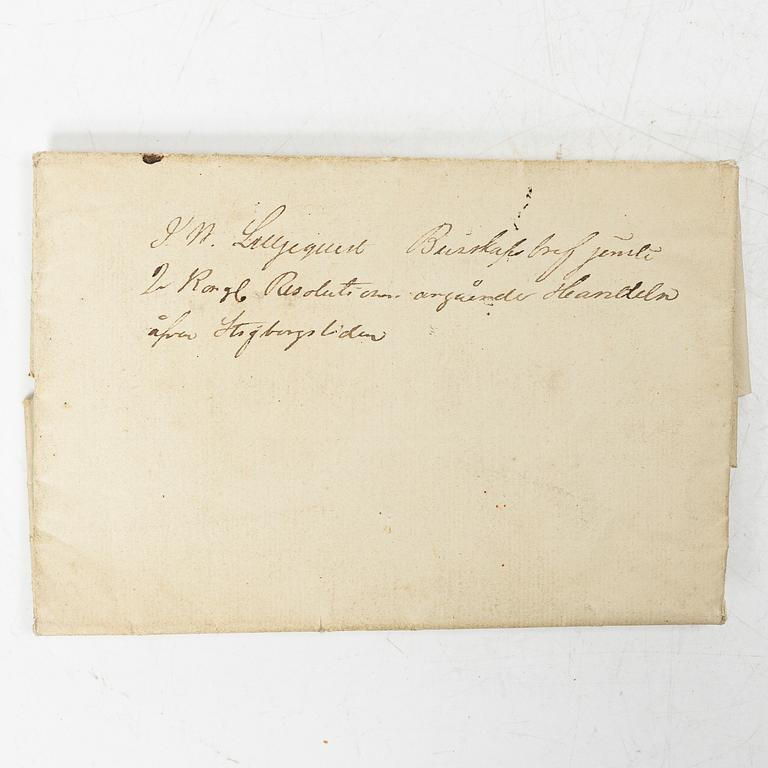 Kungligt brev, signerat Carl XIV Johan, 1831.