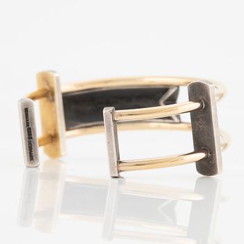 Bangle, Jan Lohmann, sterling silver and gilded, Denmark.