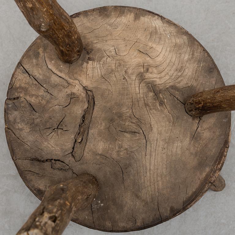 Two wooden stools, 19th/20th Century.