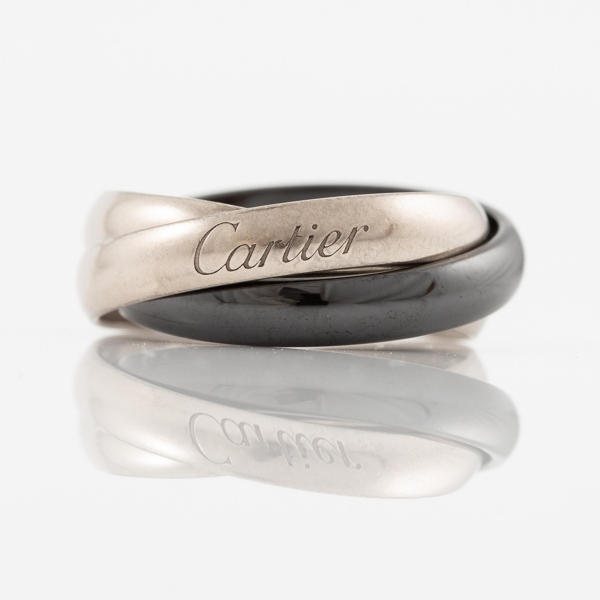Cartier ring "Trinity" 18K white gold and ceramic.