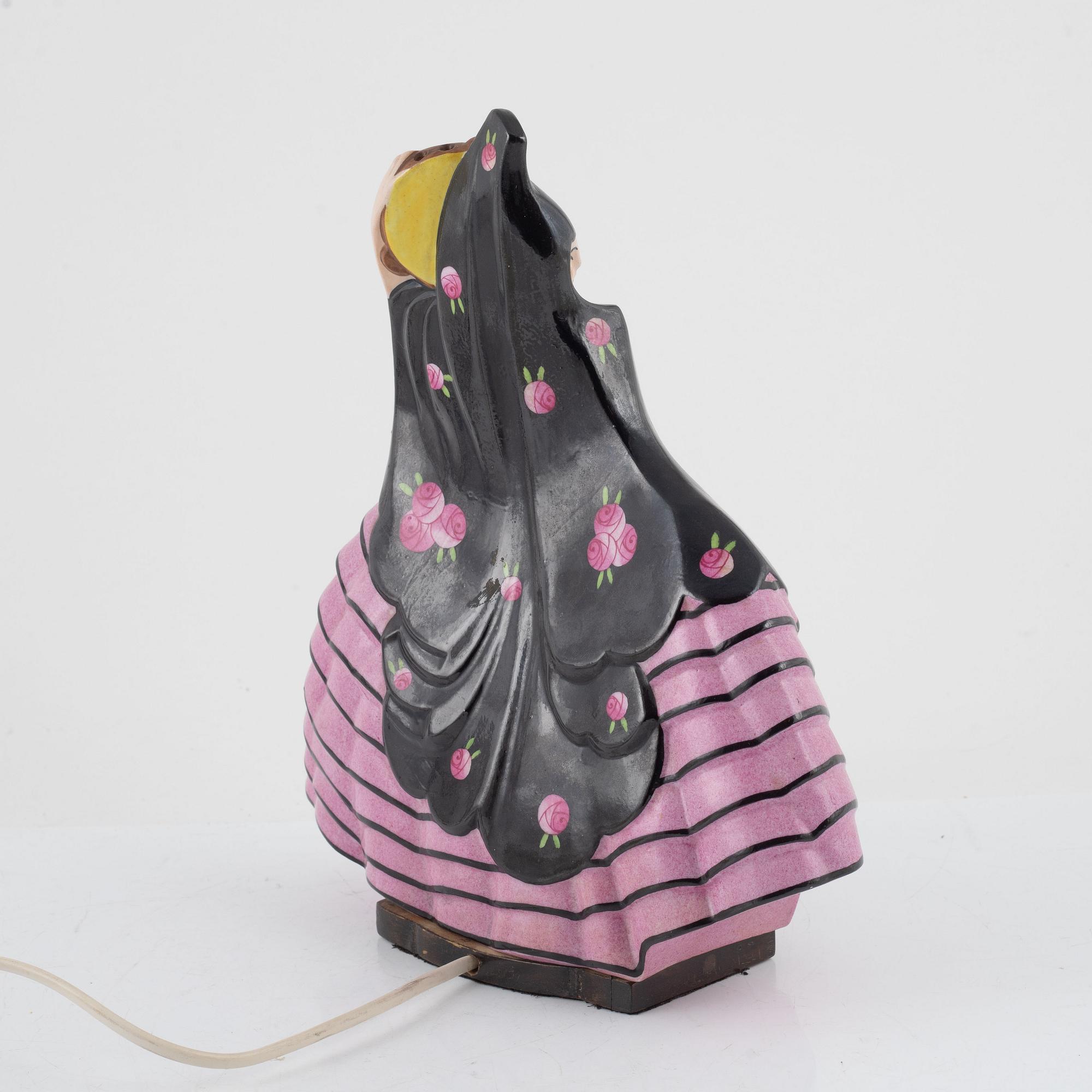 Marcel Bever, table lamp, porcelain, Paris, Art Deco.