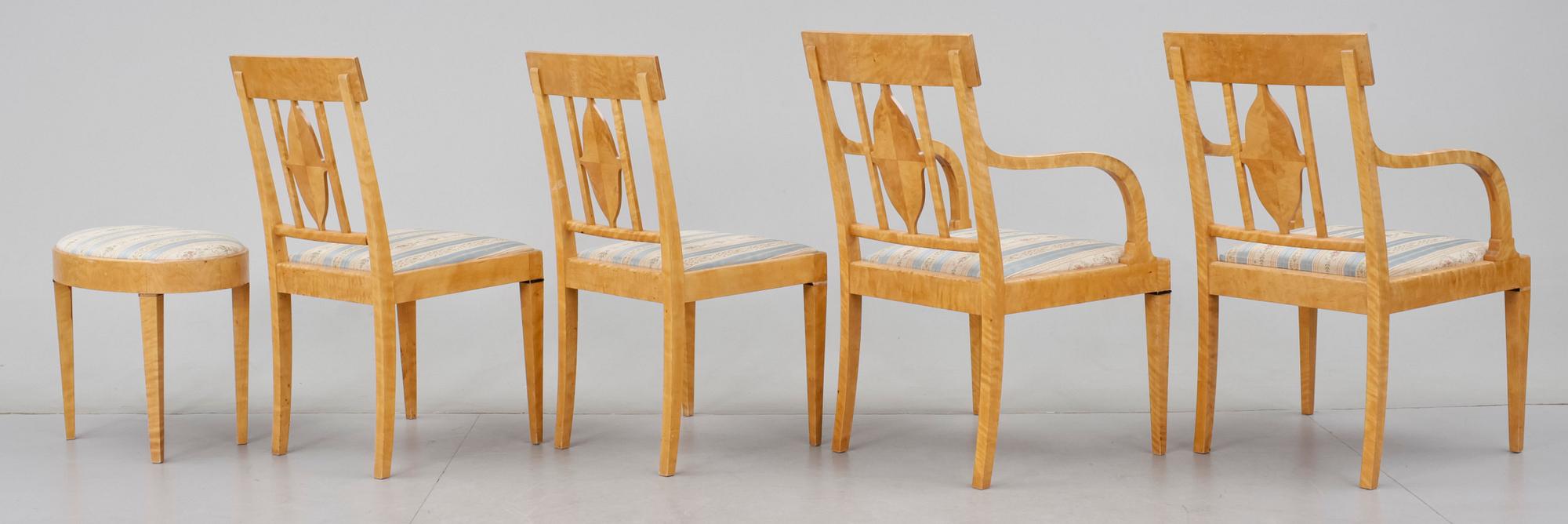 SITTGRUPP, 5 delar, Karl Johan stil, 1920/30-tal.