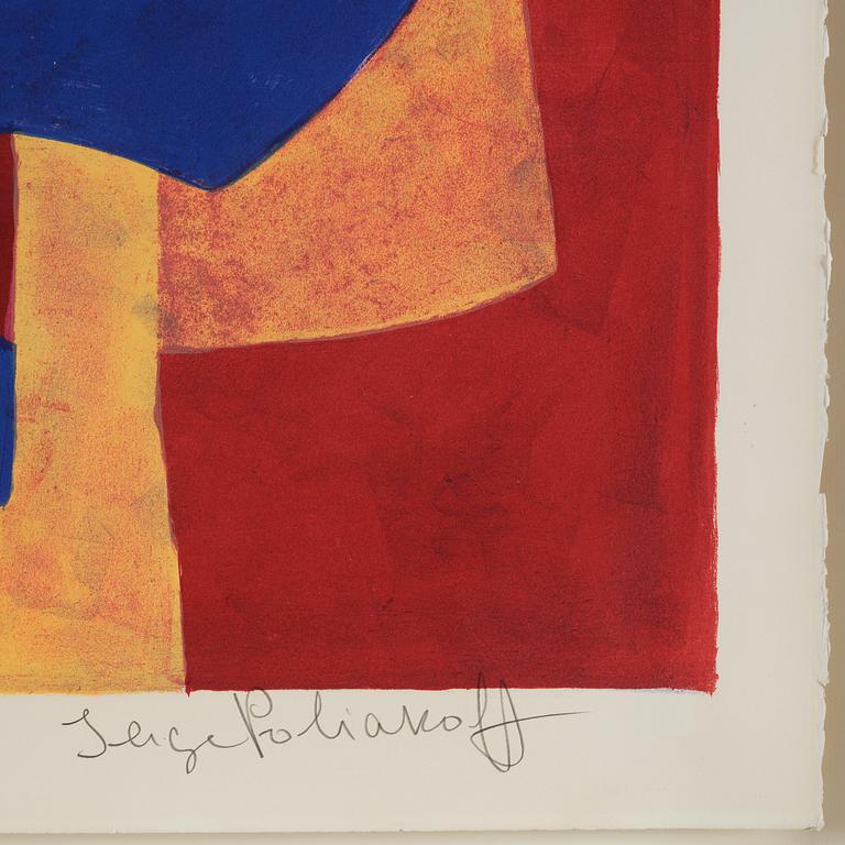 Serge Poliakoff, "Composition jaune, bleue et rouge".