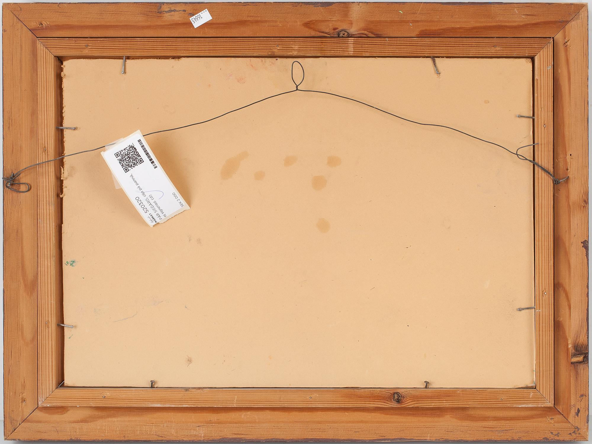 PÄR SIEGÅRD, olja på pannå, ej signerad.