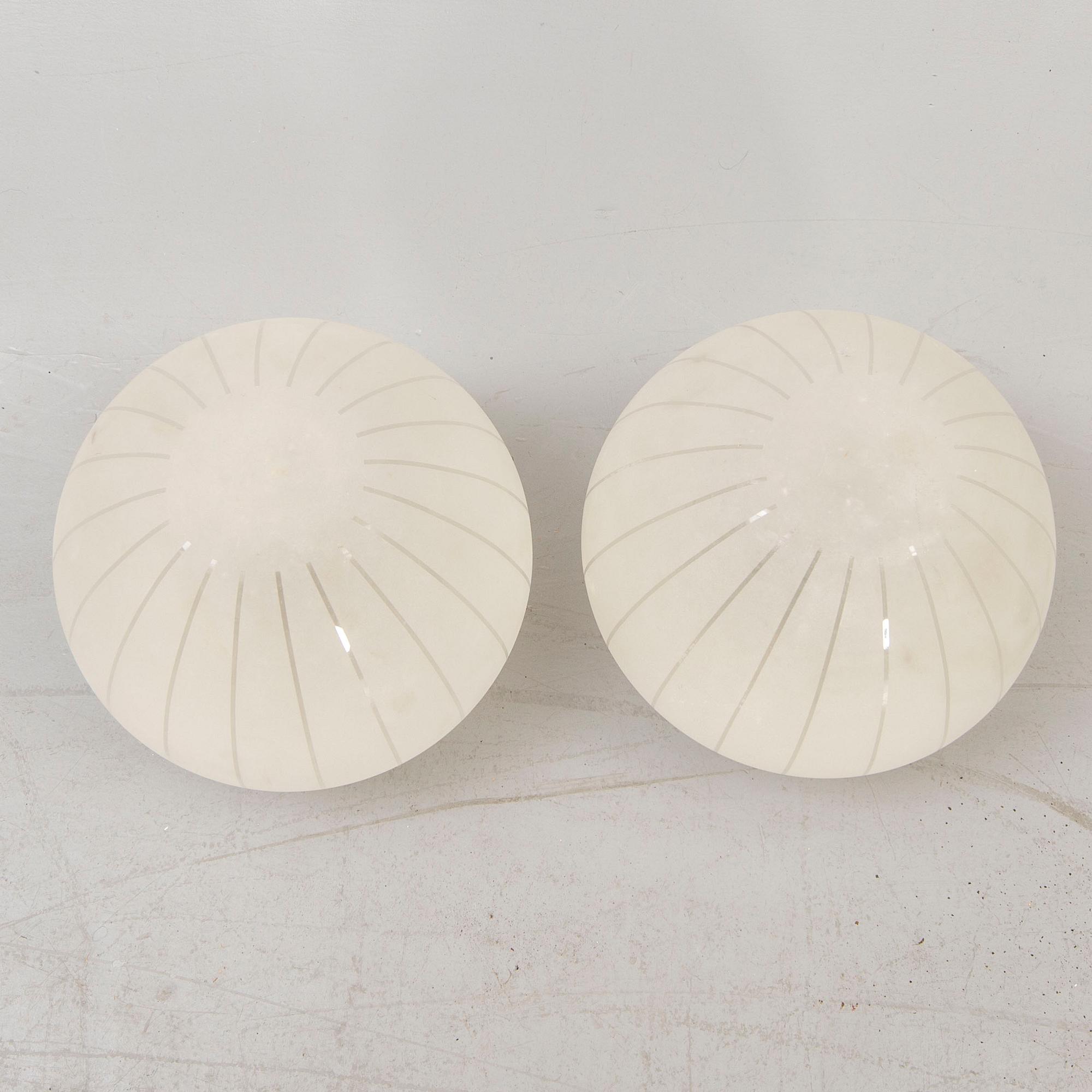 A pair of 1940/50s wall/ceiling lamps.
