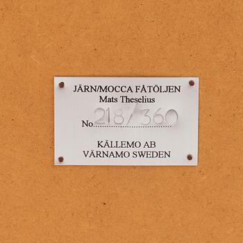 Mats Theselius, fåtölj, "Järn/Moccafåtöljen", ed. 218/360, Källemo, Värnamo, efter 1994.