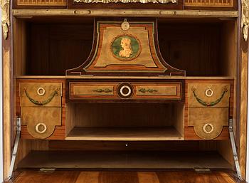 A Gustavian secretaire by Georg Haupt, master in Stockholm 1770-1784.