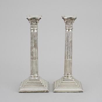 LJUSSTAKAR, ett par, pläter, 18/1900-tal.