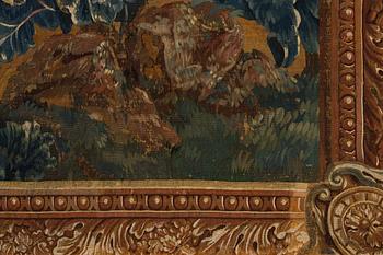 A tapestry, "Blind-man's-buff" tapestry weave, ca 349 x 333 cm, France, around 1700-first half of the 18th century.