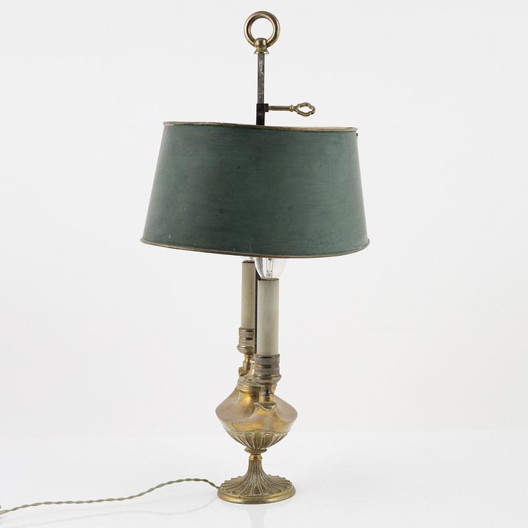An Empire-style 'bouillotte' lamp, late 19th century.