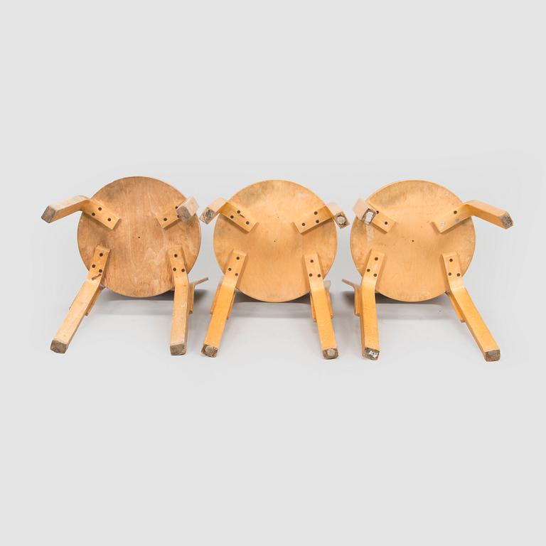 Alvar Aalto, stolar, 3 st, modell 66, Artek 1970/1980-tal.