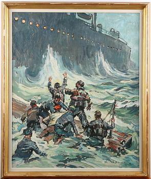 OKÄND KONSTNÄR, olja på duk, otydl. sign. dat. -54.