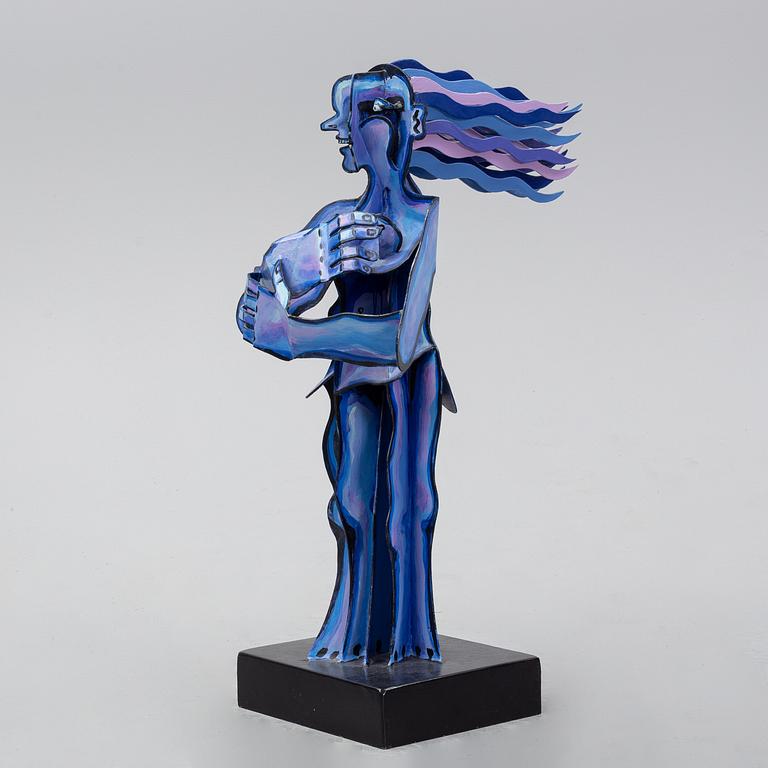 Timo Solin, skulptur, bemålad metall/järn, signerad och daterad -93.