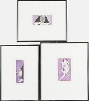 Ado Lill, etchings, 3 pcs.