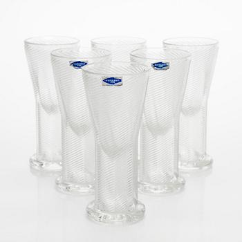 Kaj Franck, a set of six 'Delfoi' goblets, Nuutajärvi. Designed 1976, in production 1980-1981.