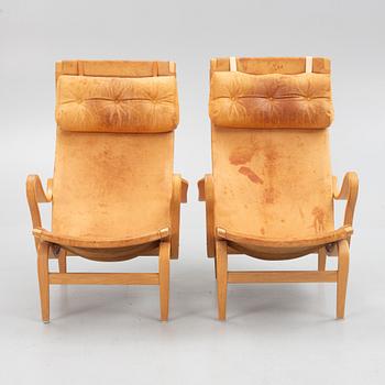 Bruno Mathsson, a pair of "Pernilla" armchairs, Karl Mathsson, Värnamo, 1973.